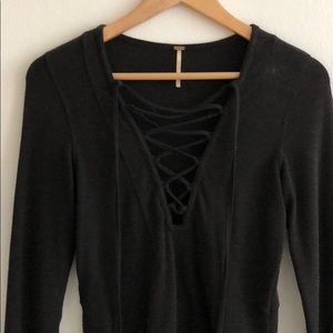 Free People lace up top